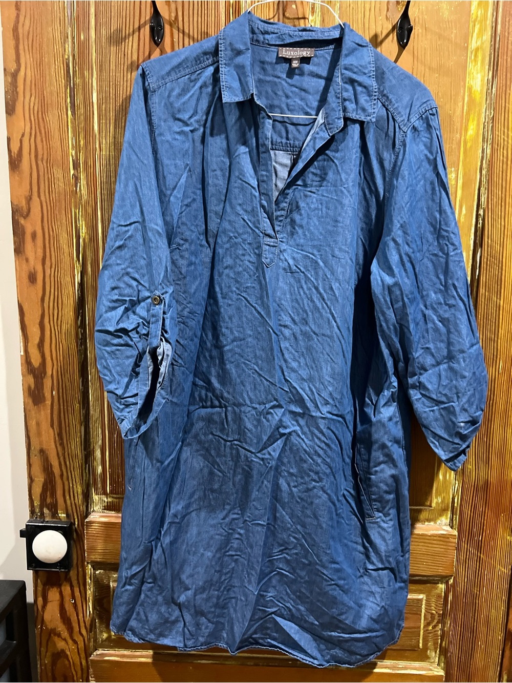 Luxology Denim Midi Shirt Dress